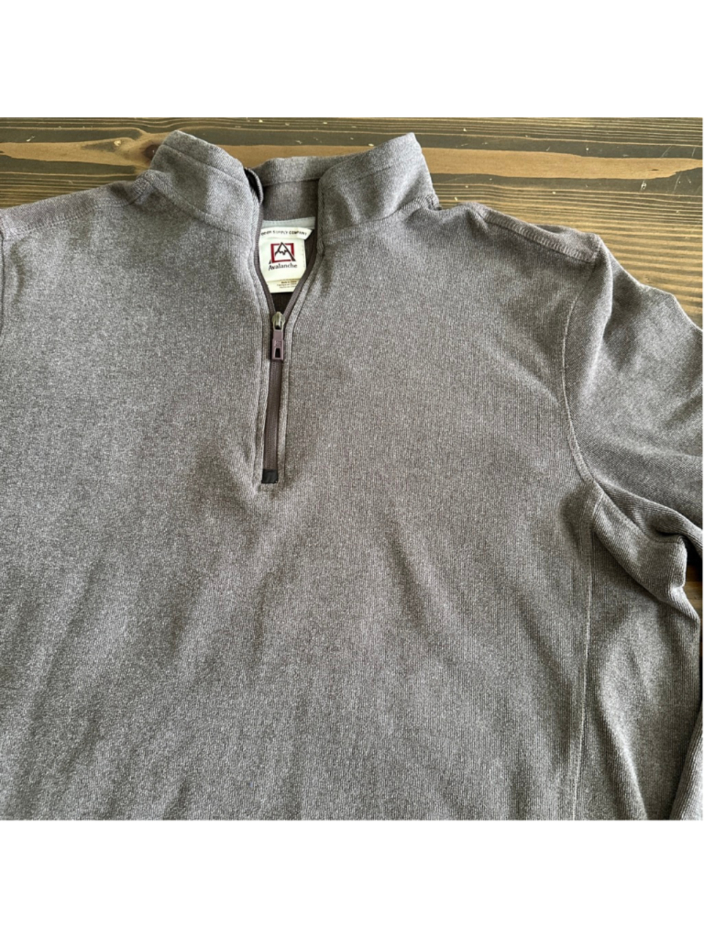 Avalanche Quarter Zip Pullover Mens Large Gray Stretch Sweater